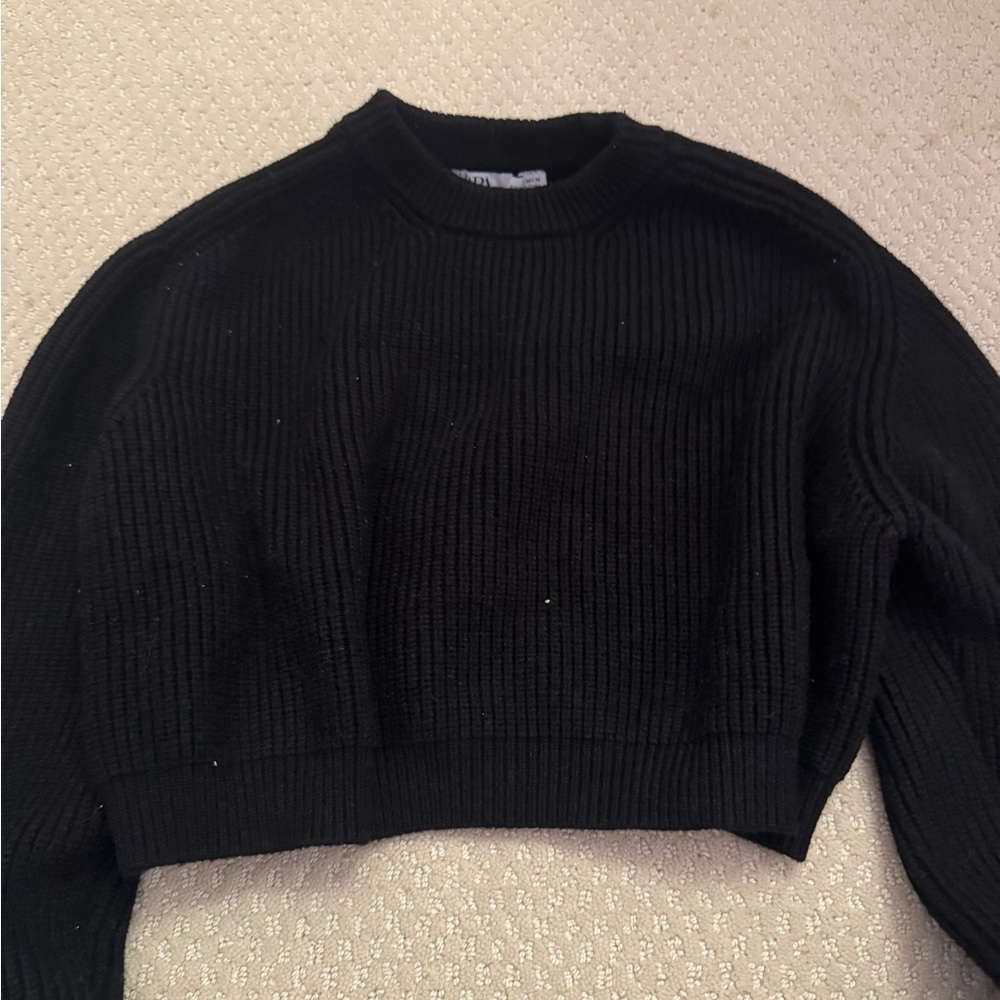 Zara Black Ribbed Sweater